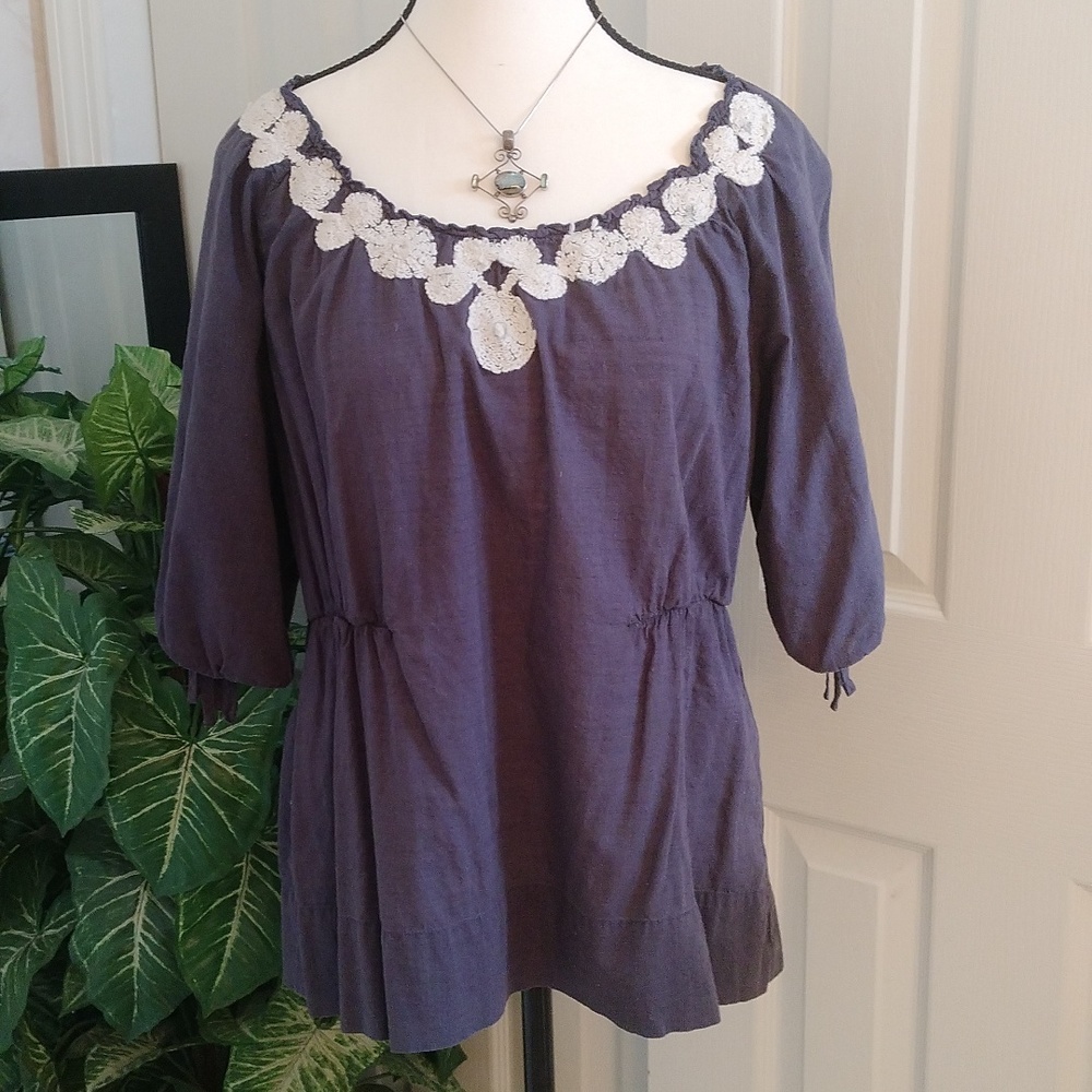 ⚜️ Y2K Calvin Klein Peasant Top - Size L